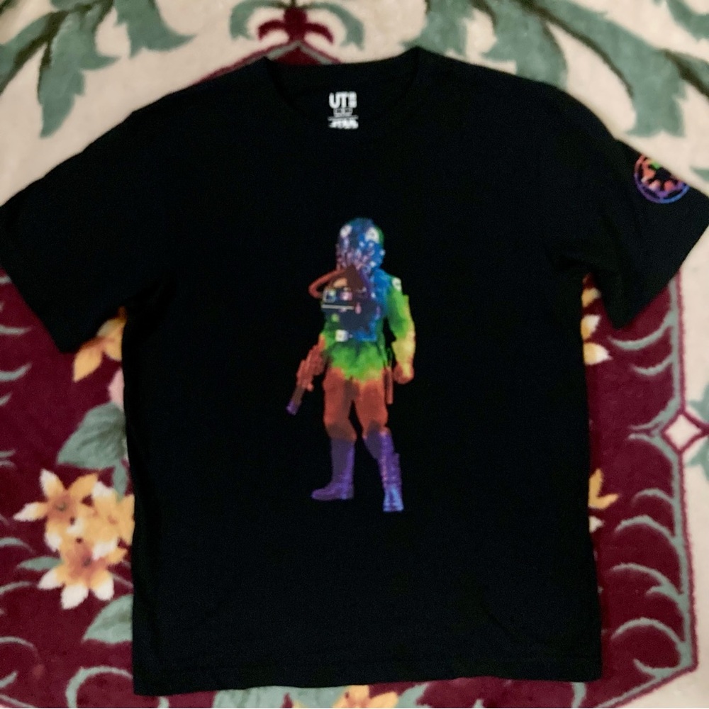 Small Black T-shirt with Colorful Star Wars Graphic